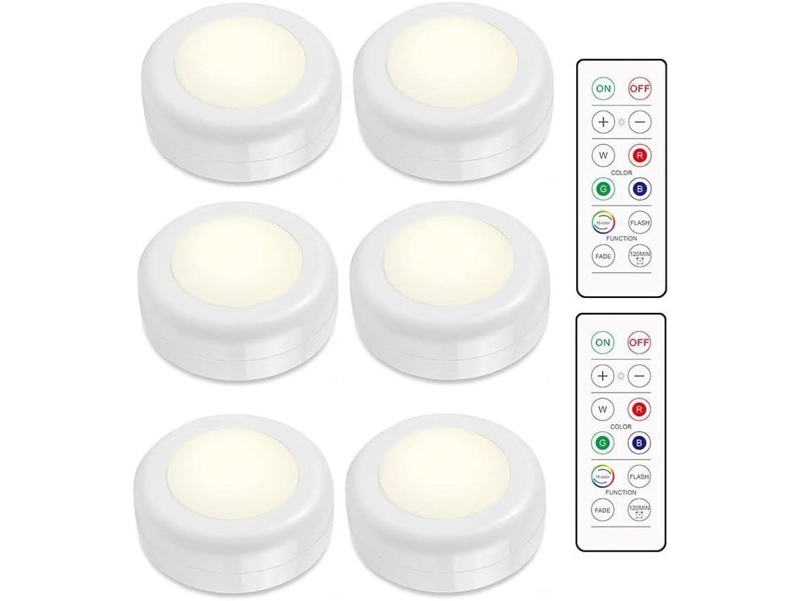 Refletor Led Rgb Inf Com Bateria E Controle Remoto, Luz Noturna Led De 16 Cores, Luzes De Armário Alimentadas Por Bateria, Iluminação Dimerizável Of