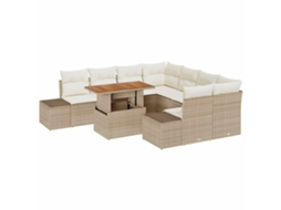 Maison Exclusive - Conjunto De Jantar Para Jardim Com Almofada 9 Pcs Bege E Creme