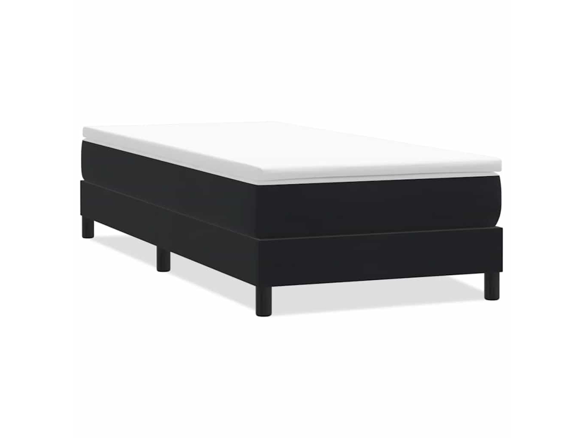 Box Cama de Primavera Sem Colchão em Preto (80x210 cm)