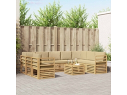 Vidaxl Conjunto De Sofás Para Exterior 10 Unid. Branco E Bege