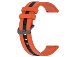 Pulseira De Relógio Lurelia Para Garmin Forerunner 255 22 Mm Vertical Bicolor Silicone Laranja Preto