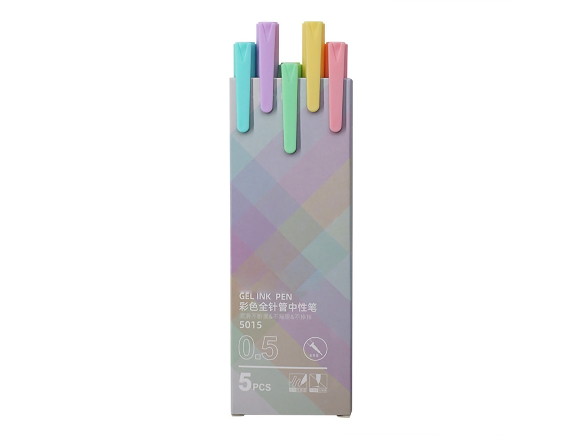 5pcs Bolígrafo de Gel Sistema de Colores Morandi Cuerpo Mate Abs Recambio Intercambiable para Estudiantes 5015