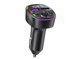 Transmissor Fm YIZHOOD Cs2 Kit de Carro Bluetooth 5.0 Mãos-Livres Mp3 Receptor de Áudio Mãos-Livres Preto