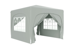 Gazebo 3x3 M Cinza Claro 4 Laterais Uv 50+ Bolsa VELTRIX