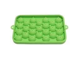 Forma de Gelo Redonda Silicone LAXISCREED com Tampa Verde