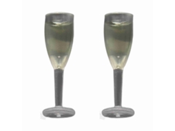 Primerox 2pcs Taça de Champanhe Miniatura Casa de Bonecas Acessório Bar Pub Brinquedo Plástico Resina 1:12