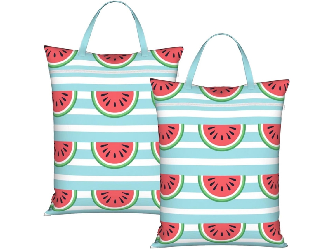 Conjunto De 2 Sacos De Roupa Suja Para Viagem (melancia Com Listras