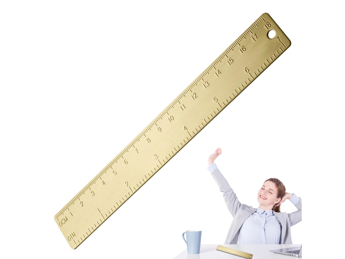 Régua Vintage De Latão, 18cm, De Precisão