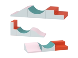 Conjunto de Escalada e Engatinhar 3 Peças (couro Sintético, Espuma, Cinza Claro)