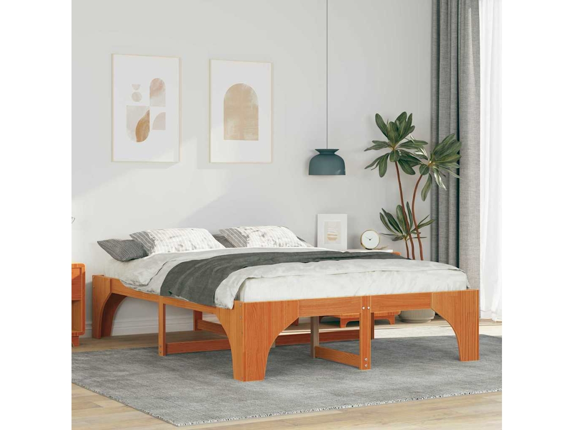 Vidaxl Estrutura Da Cama Castanho 150 X 200 Cm