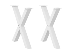 Vidaxl Pés Para Mesa De Jantar Em Formato De X, 2 Peças, Branco, 80x (72-73) Cm, Aço