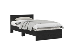 Estrutura da Cama Carvalho Preto 203 X 104 X 70 Cm MAISON EXCLUSIVE