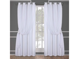 Cortinas com painel sheers e blackout, gola com olhos, 52x84 polegadas, branco, 2 peças S/MARCA