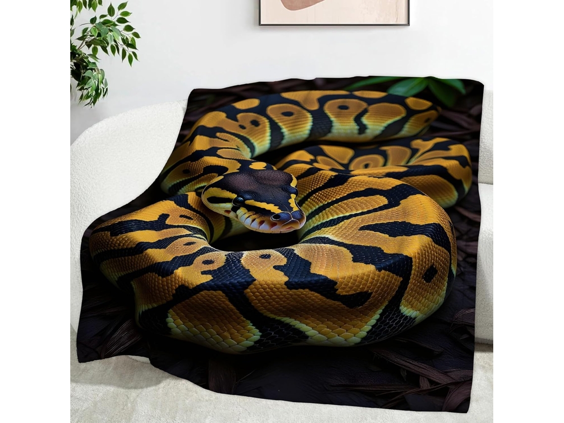 Manta Royal Python para Animais Selvagens 130x150 Cm Multifuncional Macia e Aconchegante em Flanela Ideal Cama