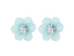 Brincos De Mulher Com Cristais E Flores Liga Leve Verde