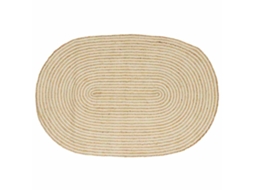 Vidaxl Tapete De Área Natural E Branco 122 X 183 Cm Juta