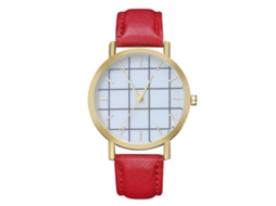 Reloj De Pareja Zhoulianfa De Cuadro Geométrico Dial Redondo De Cuero Pu Unisex