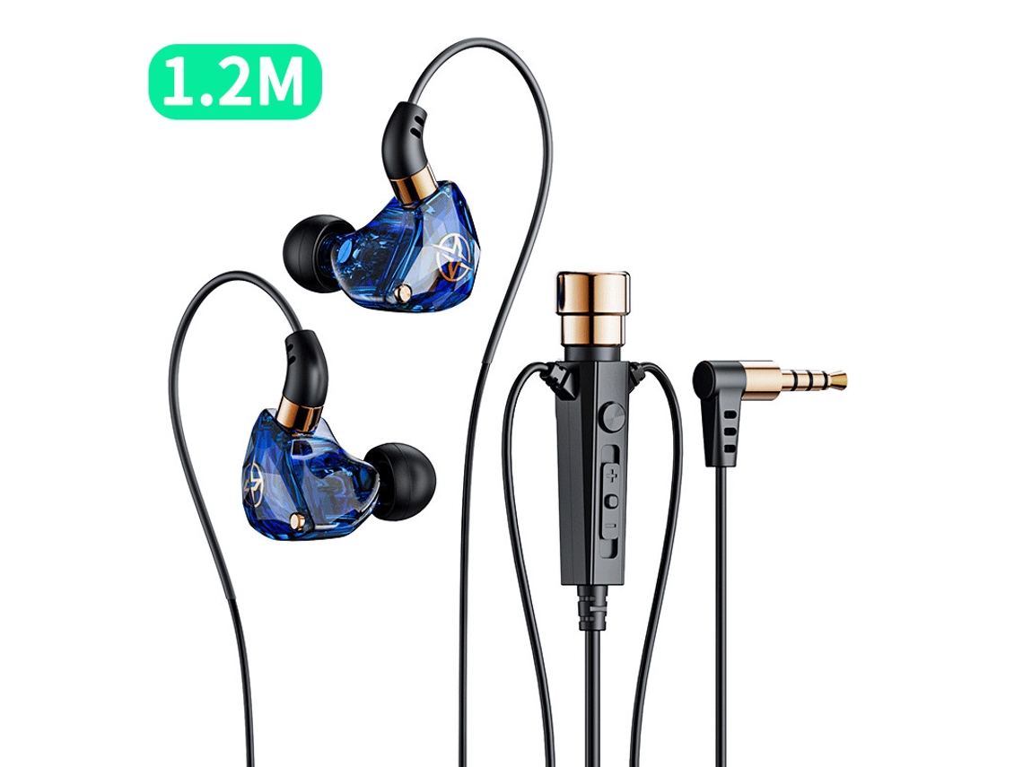 Fones de Ouvido para Karaokê, Microfone, Cabo de Áudio, Cancelamento de Ruído, Sem Fio MDUG (1,2 m, azul)