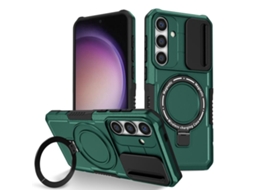 Capa Zruxe Compativel Com Samsung Galaxy S24 5g (sliding Camshield - Magsafe - Tpu Hybrid Pc - Verde Escuro)