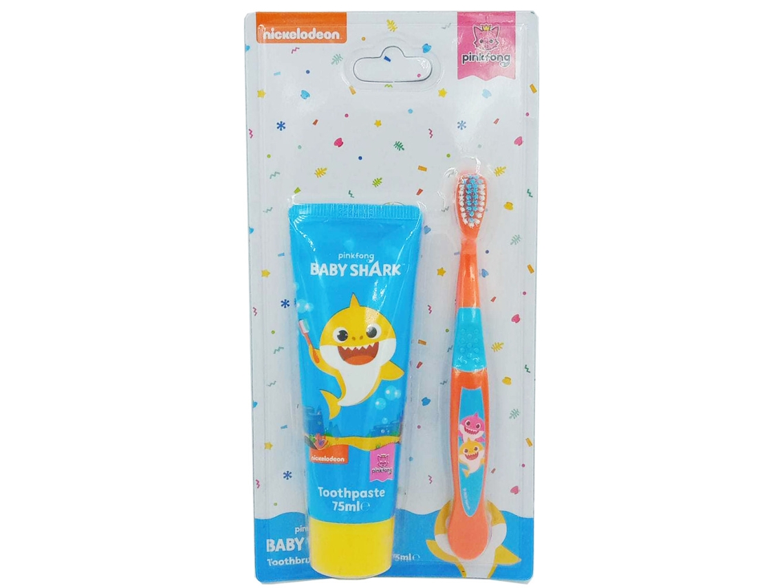 Conjunto de escova e pasta de dentes Baby Shark 75ml NICKELODEON