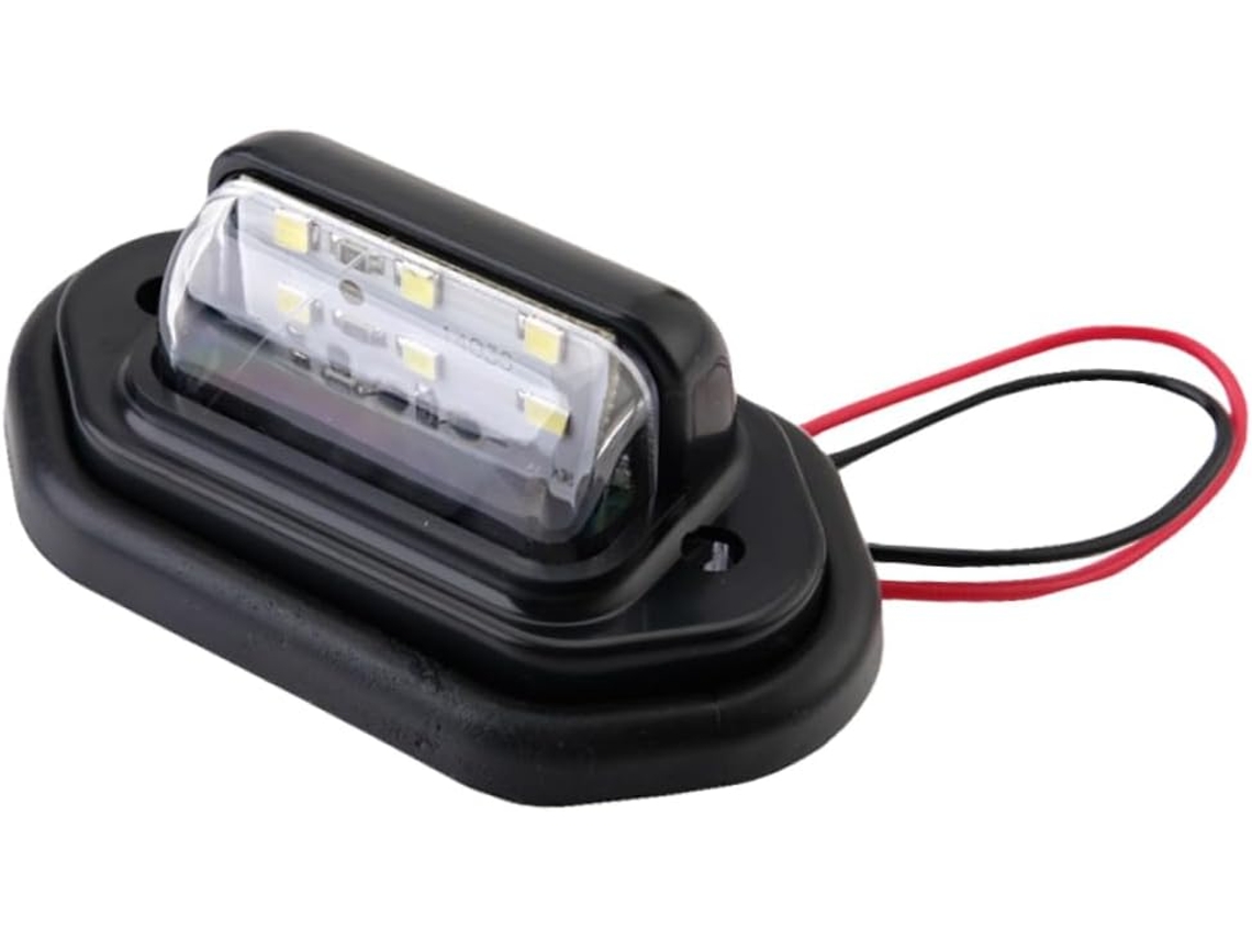 Luz De Placa Led Preta Brilhante Luxo Com Dissipação Calor, Feita De Abs, Ecológica Para Carros, Reboques E