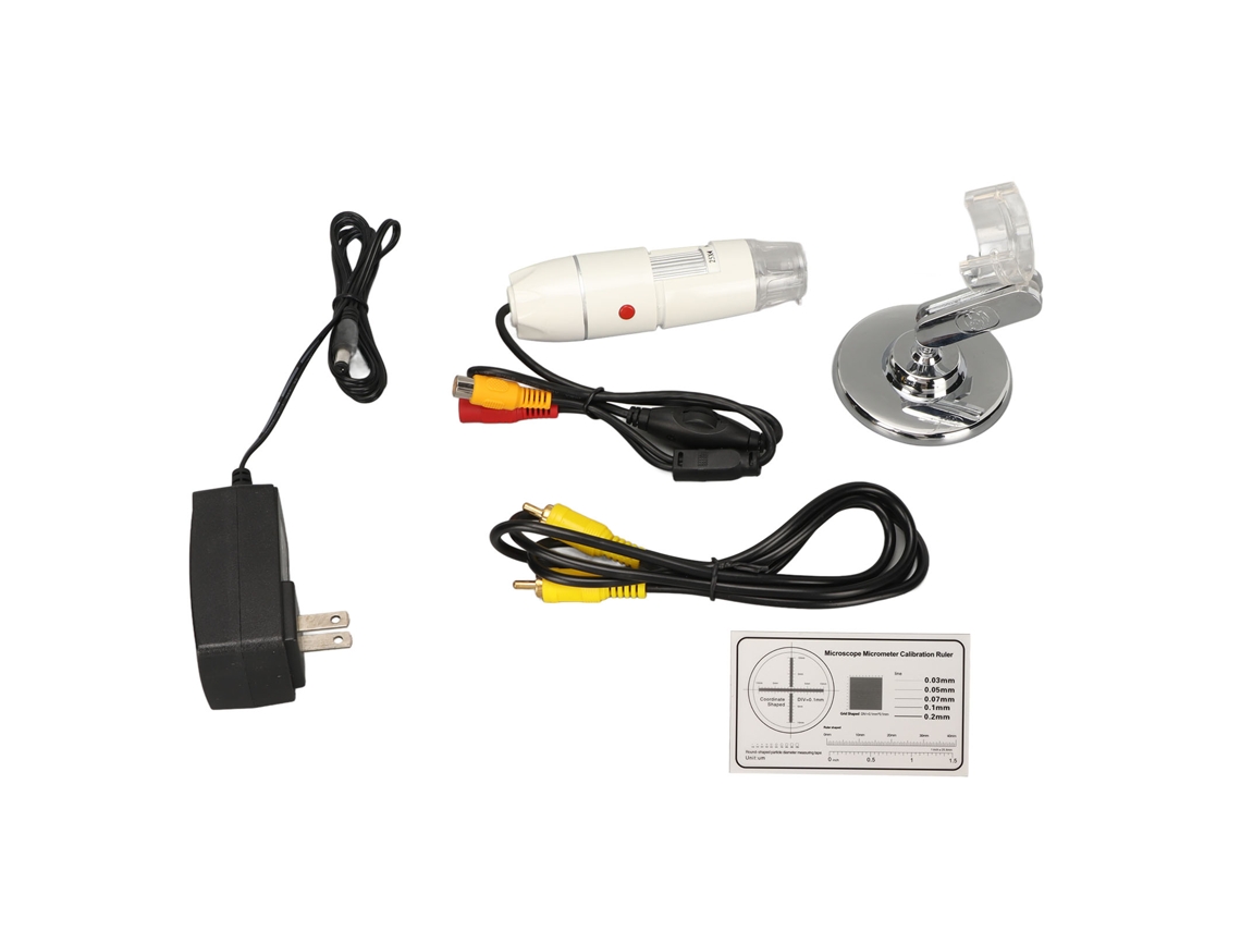 Aetheria microscópio Digital Hd 25x 400x com 8 Leds e Saída Av para Tv 100 240v Plug Us