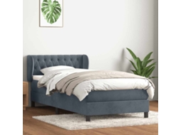 Vidaxl Cama Com Molas/colchão Cinza-escuro 80x210 Cm Veludo