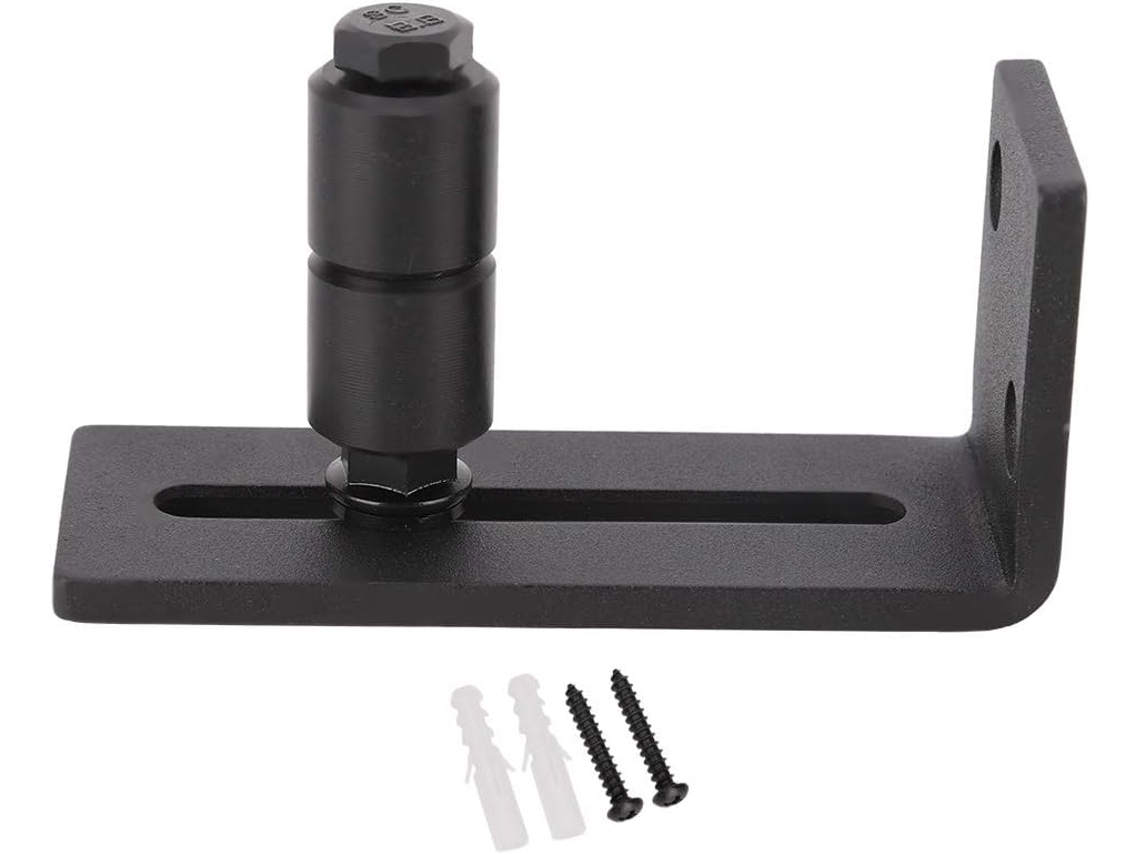 Guia De Piso Deslizante Ajustável Rengue Em Aço Carbono Para Portas Celeiro, Com Roletes Pretos, Superfície Lisa, 7, 6cm