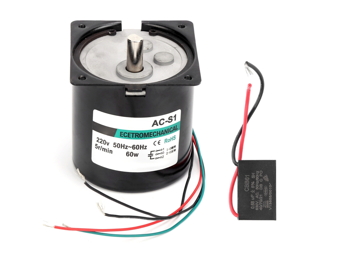 Motor Síncrono Ca 60w Eixo Excêntrico 5rpm Xd80ktyz Grande Torção 220v