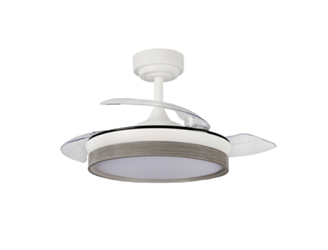 Ventilador DOÑANA S DC branco/cinza LED CCT ajustável e regulável AKUNADECOR