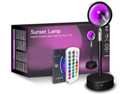 Projetor Led Rgb Pôr Do Sol Com Bluetooth, Wifi, App E Controlo Remoto