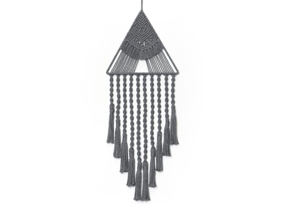 2026 linjou Colgante de Parede Macramé Cazador de Sonhos Decoração de Casa Cinza