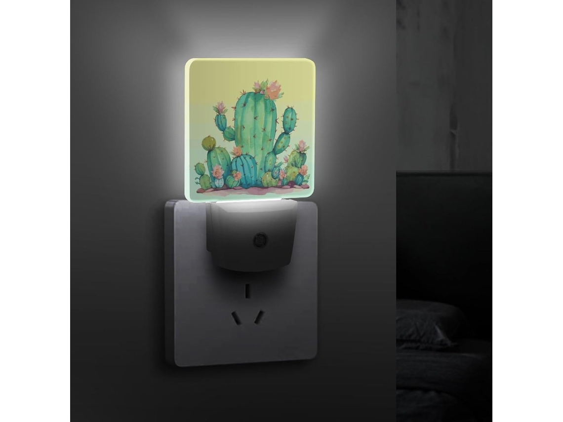 Luminária noturna divertida em formato de cacto com sensor crepuscular, fácil de transportar, com baixo consumo de energia, ideal para...