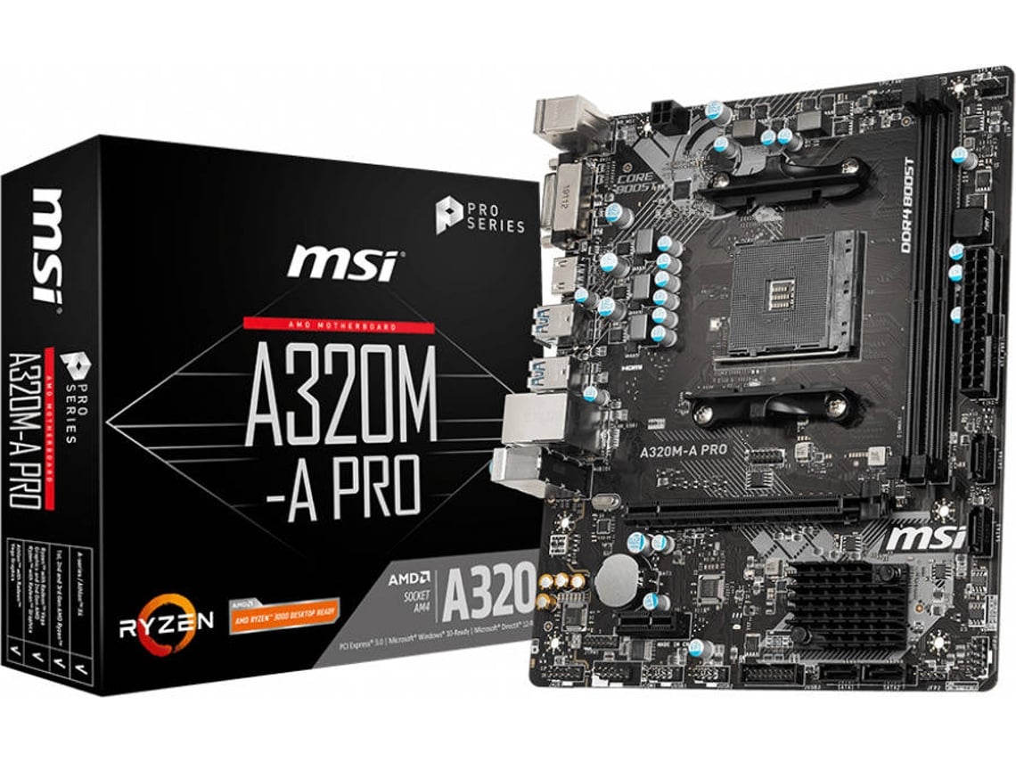 Motherboard MSI A320MA PRO (Socket AM4 AMD 320 MicroATX) Worten.pt