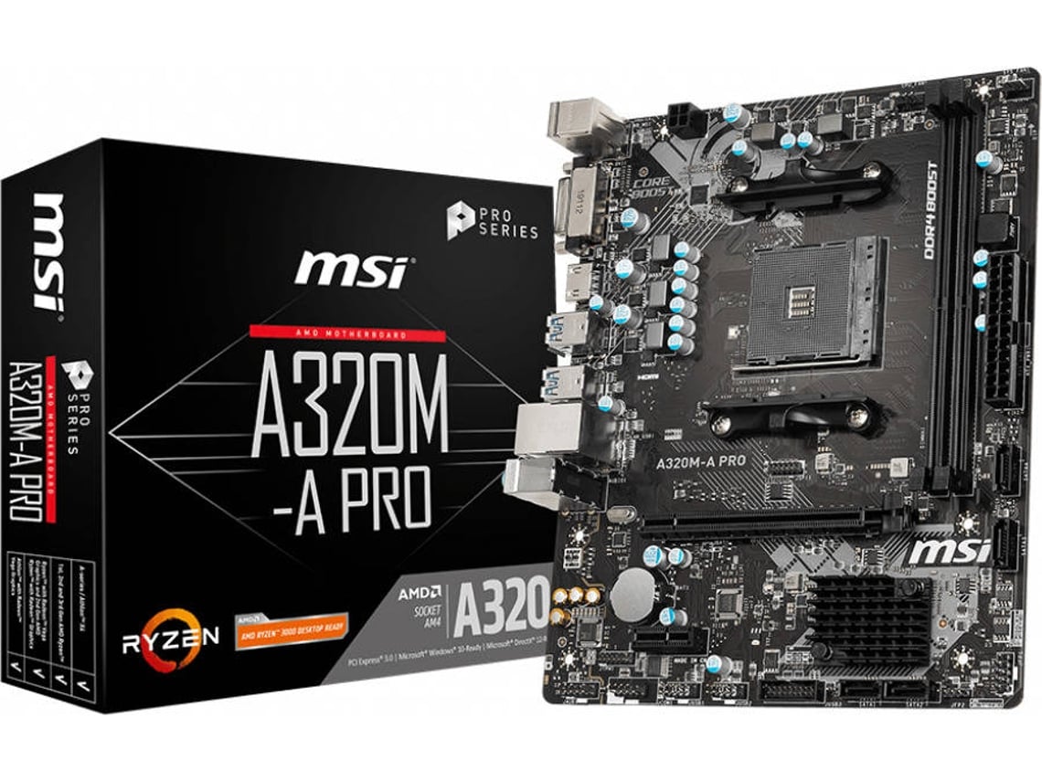 Motherboard Msi A320m A Pro Socket Am4 Amd 320 Micro Atx Wortenpt