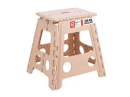 Banco Dobrável Relaxdays, Para Campismo E Casa De Banho, Até 150 Kg, Plástico, 39 X 39 X 32 Cm, Bege