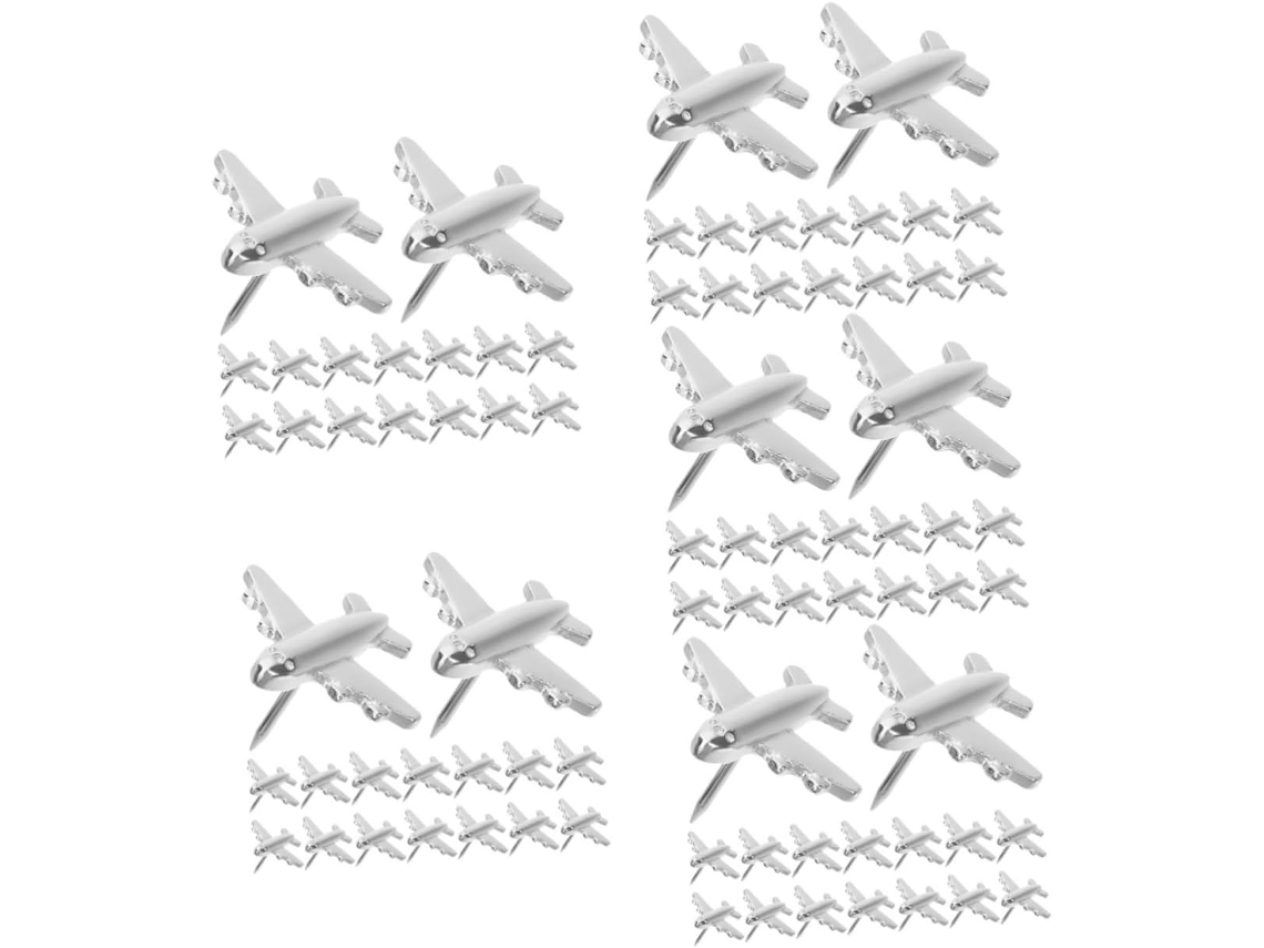 Série 5 Tachinhas De Metal Em Formato Avião, Pequenas Para Lareira,