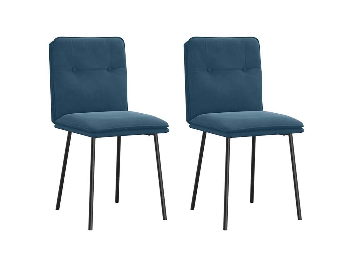 Vidaxl Cadeiras De Jantar 2 Pcs Veludo Azul