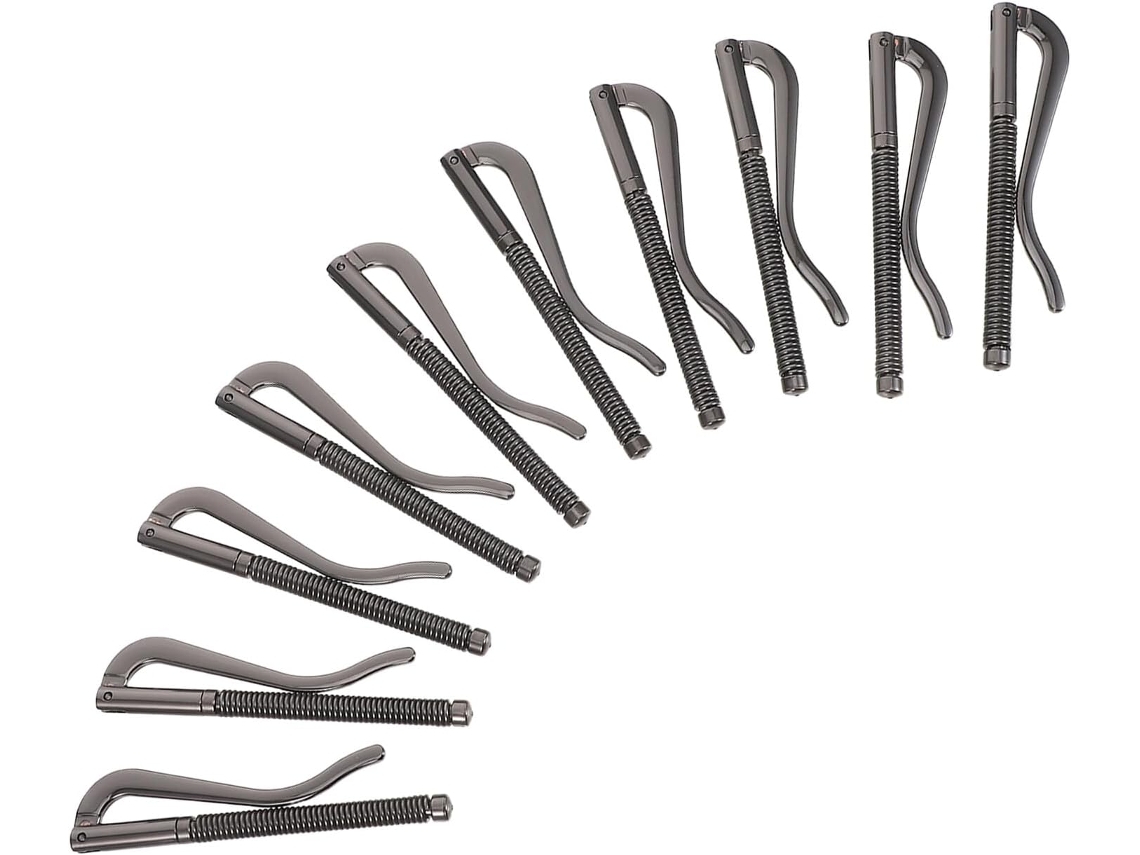 Conjunto De 10 Prendedores De Dinheiro Minimalistas Em Metal Niquelado Preto, 70 Mm, Para Cartões.