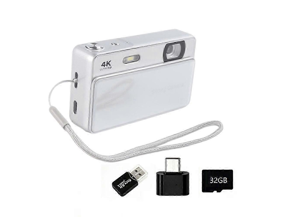 Máquina Fotográfica Digital 4k Com Ecrã Ips De 2,8 Polegadas, Autofoco E Zoom 16x, 64gb