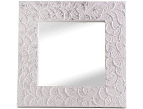Espelho Artesanal LOHOART Abanico (Branco - 80 x 80 cm)