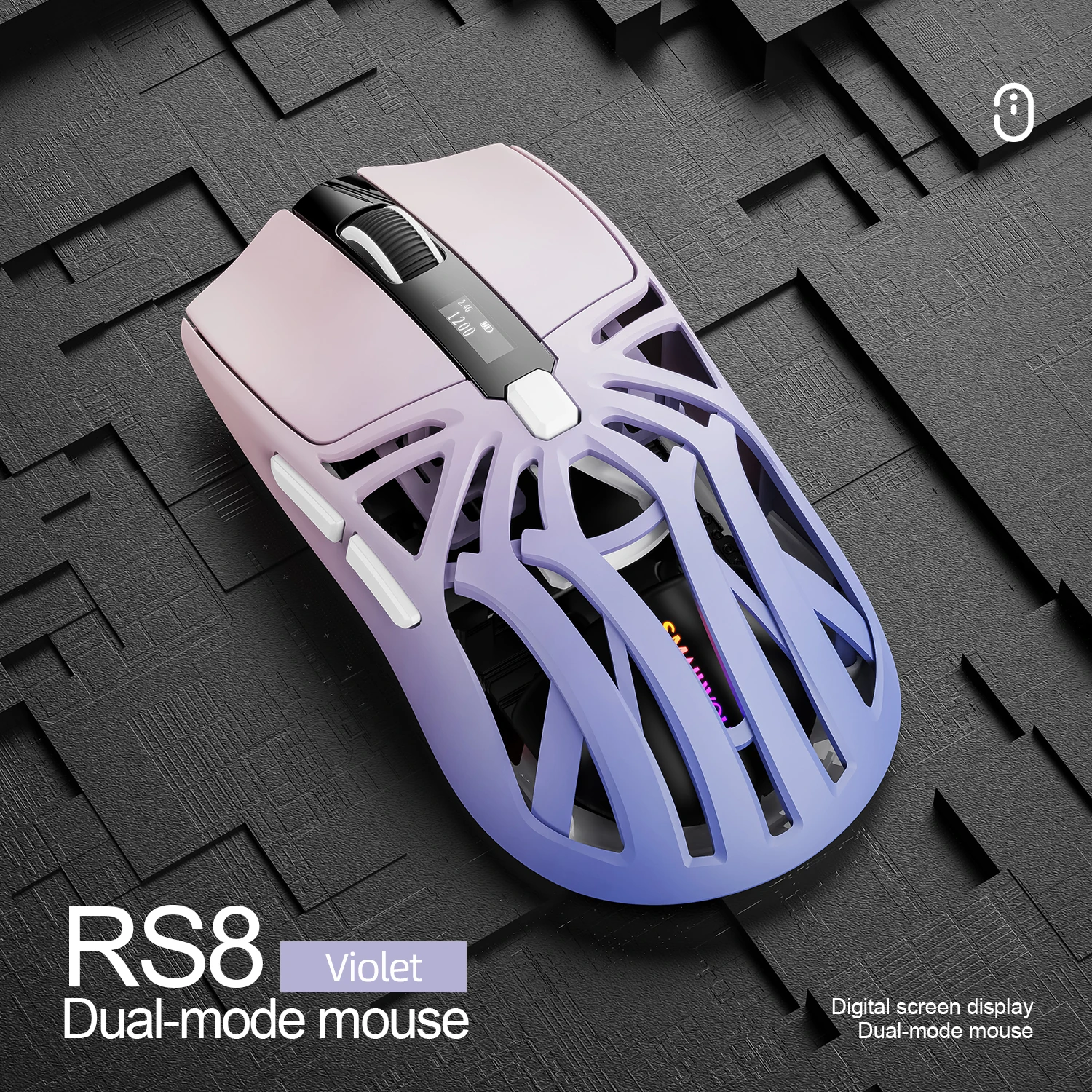 Mouse Para Jogos (lavanda) Com Bluetooth Sem Fio De Três Modos E 1k De Rebote.