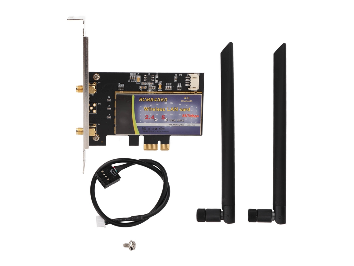 Placa De Rede Pci E Bcm94360 Adaptador Wifi De Banda Dupla 1200mbps Para Win 10 Os X