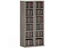 Prateleiras para CDs/DVDs BTFORUS, 12 compartimentos, capacidade para 204 CDs, 21x22,5x88,5cm, cinza
