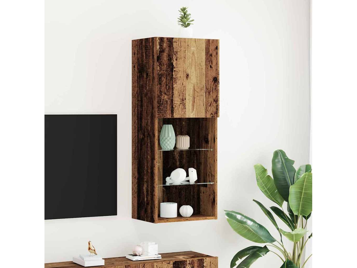 Vidaxl Conjunto de Móvel de Tv Madeira Antiga 40,5 X 30 X 102 Cm