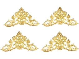 4 Pièces - Étuis Ornementaux Bases D'album Photo(46mm Gold) - Pieds D'angle Decoratifs Et Protections De Sol
