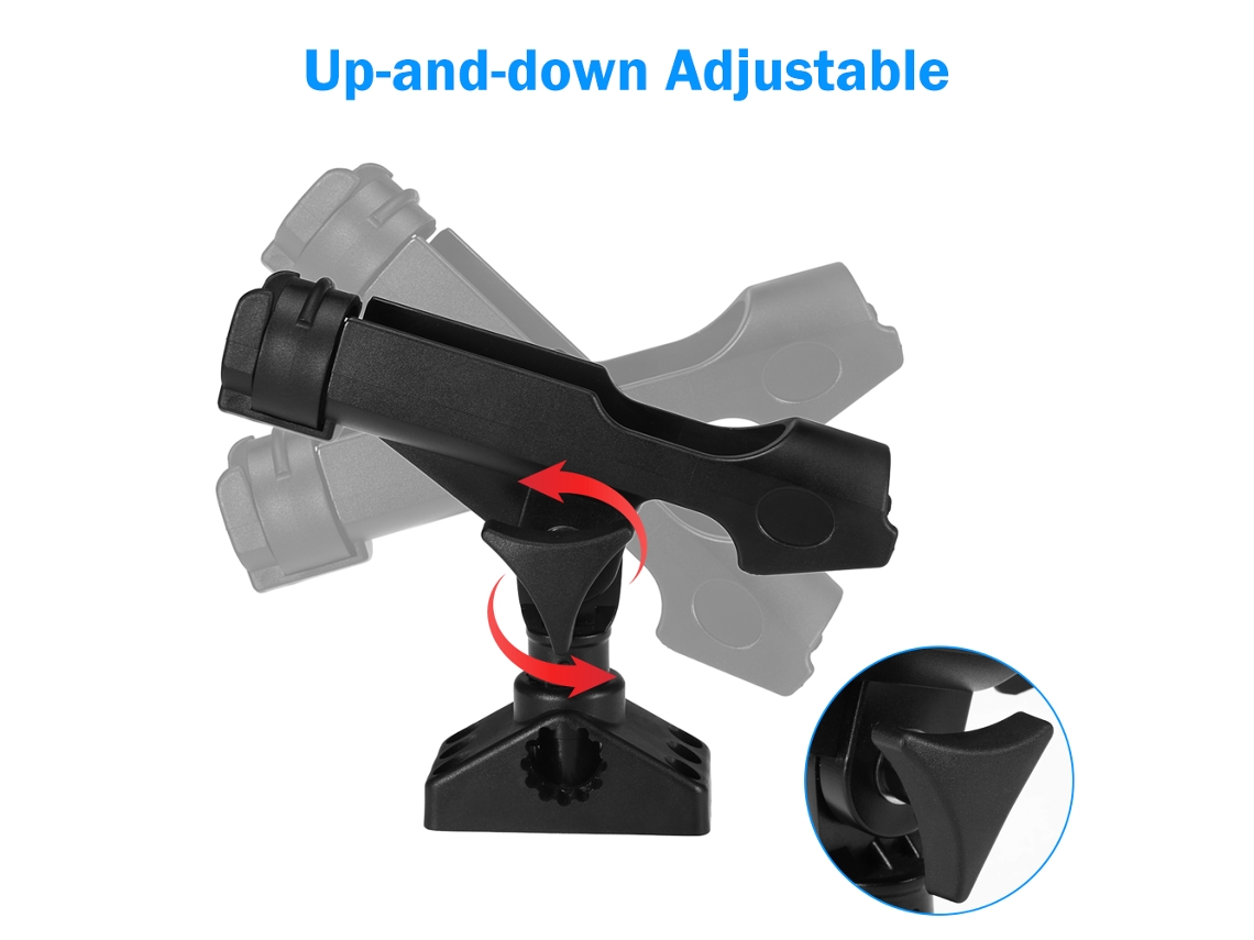 Suporte Para Vara De Pesca Ajustável Para Barco E Caju Giratório 360 Graus Com Acessórios De Aço Inoxidável