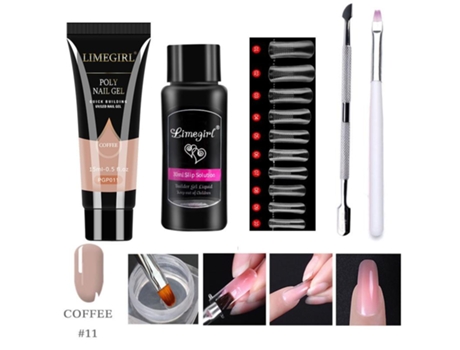 Conjunto De Gel De Extensão Poli Nail Art Clear Camouflage Color Nail Tip Form Crystal Uv Gel Nail Gel Limegirl