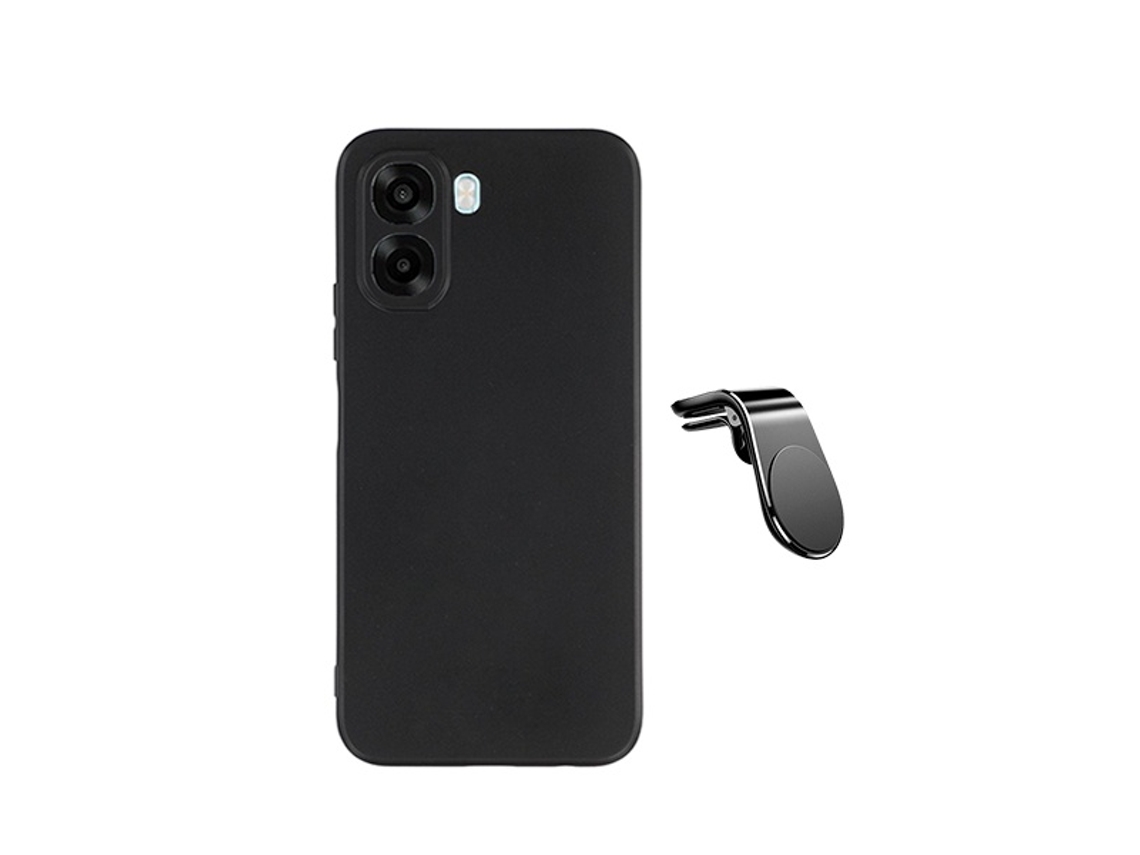 Kit Suporte L Capa Silicone Líquido Phonecare Para Oppo A6x - Preto