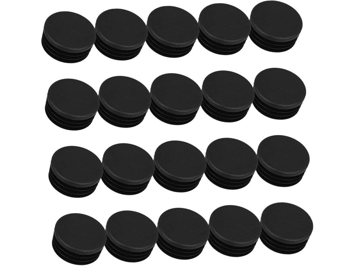 20-tampas Redondas De Nylon Para Tubos Quadrados E Alumínio, Pretas, Com Design Antiderrapante Para Proteção E Uso